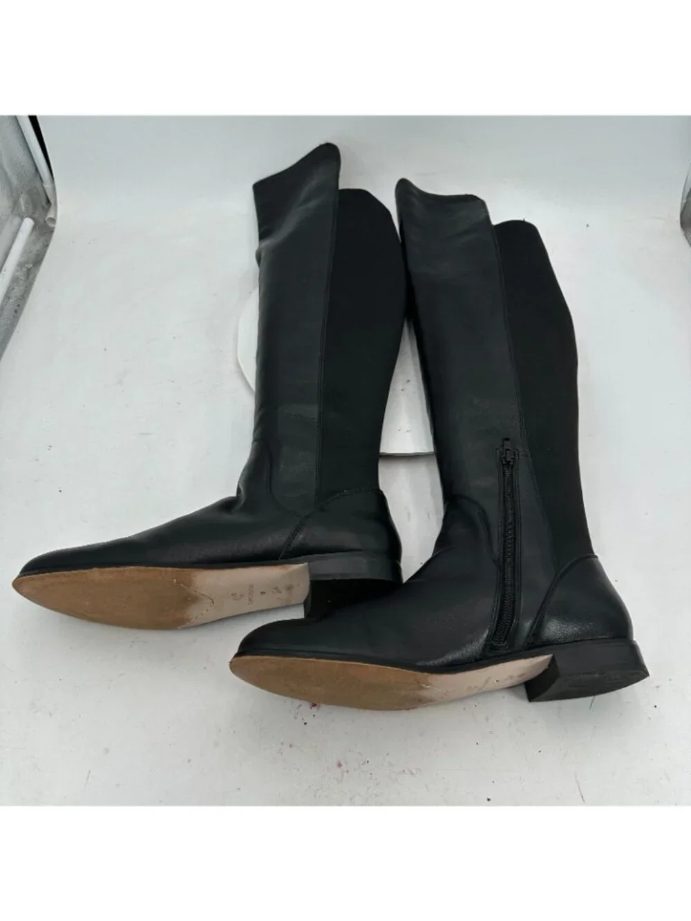 Corso Como Women Size 9M Black Leather Side Zip Over The Knee Riding Boot